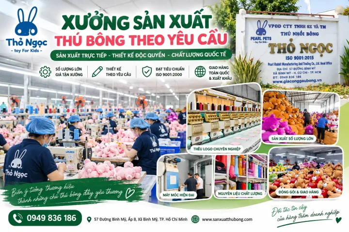 Xưởng sản xuất thú bông theo yêu cầu uy tín tại TP.HCM