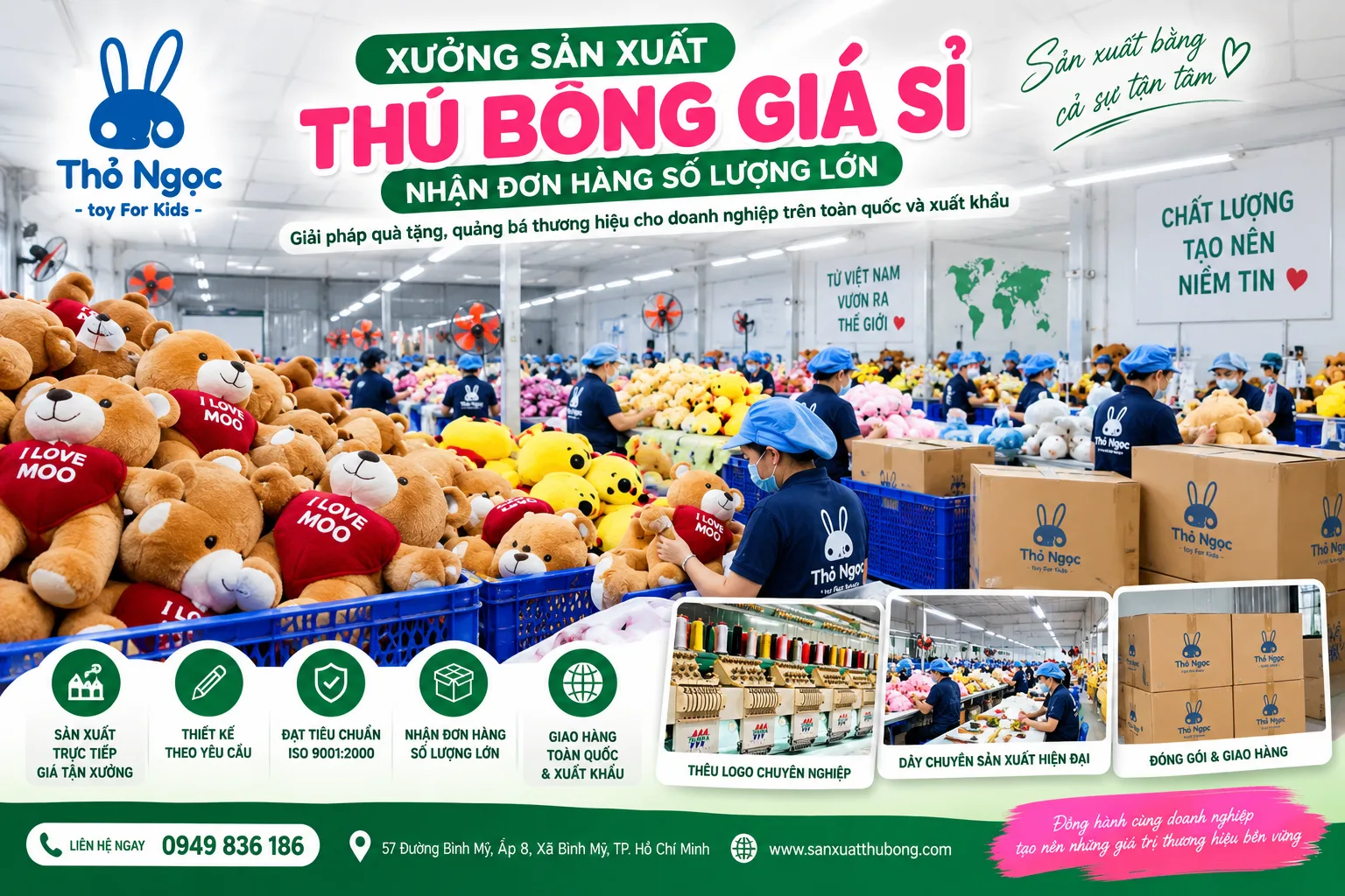 Xưởng sản xuất thú bông giá sỉ, nhận đơn hàng lớn