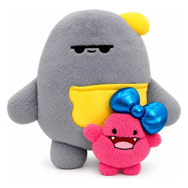 Cặp mascot xám & hồng